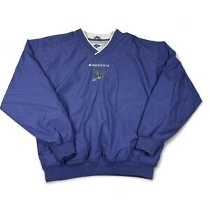 LAL Minnesota Pullover Mens Medium Blue Nylon Windbreaker Vintage